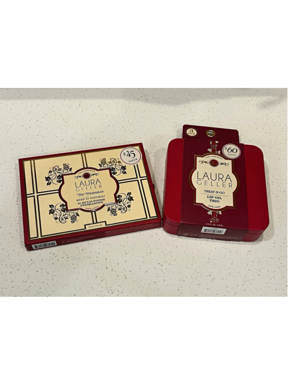 Laura Geller Wearables 12 Pan Eye Palette + The Treatables Lip Oil Trio Set